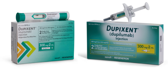 Dupixent® (dupilumab) Pre-filled Pen & Syringe available in the 300mg dosing option for ages 18+ years