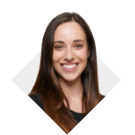 A woman with light brown straight hair smiling and wearing a black shirt